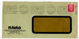 Germany 1929 Cover; Leipzig - RAVAG; 15pf. Hindenburg; Slogan Cancel - International Fur & Hunting Exhibition - Storia Postale