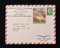 C) 1970, FRANCE, AIR MAIL, COVER SENT TO THE UNITED STATES, DOUBLE STAMPED.XF - Autres & Non Classés