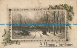 R024359 Greeting Postcard. A Happy Christmas. In The Woods. F. W. Woolworth - World