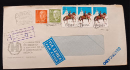 C) 1974, SPAIN, INTERNAL AIR MAIL, ENVELOPE WITH MULTIPLE STAMPS, CERTIFICATE. XF - Other & Unclassified