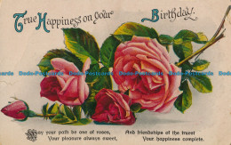 R025047 Greeting Postcard. True Happiness On Your Birthday. Roses. Alphalsa - World