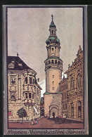 Künstler-AK Sopron-Ödenburg, Stadtturm  - Ungheria