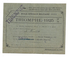 Carte ; école Spéciale Militaire; Triomphe 1925 ; à Saint Cyr - Historical Documents