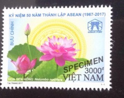 Vietnam Viet Nam MNH SPECIMEN 2017 For 50th Anniversary Of ASEAN - Association Of South-East Asian Nations / Lotus - Viêt-Nam