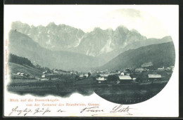 AK Gosau, Blick Auf Die Donnerkogeln Von Der Terrasse Des Brandwirts  - Autres & Non Classés