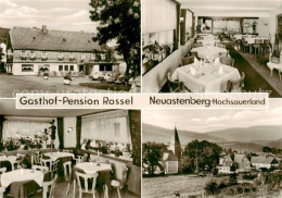 73863270 Neuastenberg Gasthof Pension Rossel Gastraum Ortsansicht Mit Kirche Neu - Winterberg