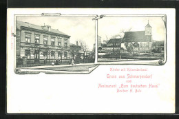 AK Schmargendorf, Restaurant Zum Deutschen Haus, Kirche Mit Kaiserdenkmal  - Wilmersdorf