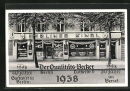 AK Berlin-Tiergarten, Gasthaus Der Qualitäts Becker, Lutherstrasse 11 Ecke Kleiststrasse, Berliner Kindl Reklame  - Dierentuin