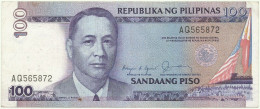 PHILIPPINES - 100 Piso - ND ( 1987 - 1994 ) - Pick 172.a - Sign. 11 - Serie AQ - Seal Type 4 - Philippines