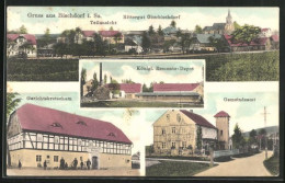 AK Bischdorf I. Sa., Teilansicht Mit Rittergut Oberbischdorf, Königliches Remonte-Depot, Gerichtskretscham  - Autres & Non Classés