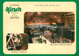 73324390 Rothenberg Odenwald Gasthof Hotel Hirsch Restaurant Weinkeller Rothenbe - Autres & Non Classés