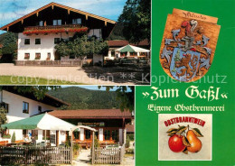 73324368 Inzell Gasthaus Zum Gassl Obstbranntwein Wappen Inzell - Autres & Non Classés