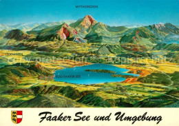 73323779 Faakersee Panoramakarte Mit Mittagskogel Faakersee - Altri & Non Classificati