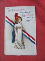 Vintage 4th Of July Postcard Patriotic Girl Ellen Clapsaddle Illustration Miss Columbia Lady Liberty   Ref 6404 - Patriotic