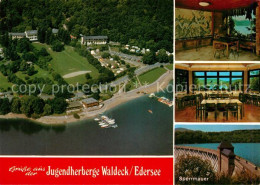 73323597 Waldeck Edersee Jugendherberge Fliegeraufnahme Sperrmauer Stausee Walde - Other & Unclassified