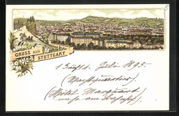 Lithographie Stuttgart, Teilansicht  - Stuttgart