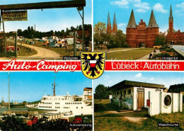 73323588 Luebeck Auto Campingplatz Tourist Waschraeume Hafen Faehre Autoverladun - Lübeck