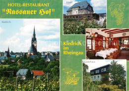 73323578 Kiedrich Hotel Restaurant Nassauer Hof Gaestehaus Ortsmotiv Mit Kirche  - Other & Unclassified