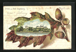 Passepartout-Lithographie Bad Segeberg, Kurhaus Am See, Eichenblatt  - Autres & Non Classés