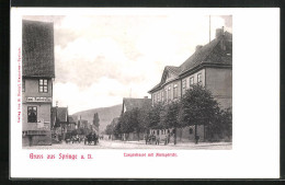 AK Springe A. D., Langstrasse Mit Amtsgericht Und Hotel Rathskeller  - Other & Unclassified