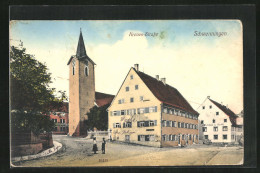 AK Schwenningen, Kronen-Strasse Mit Gasthaus Zur Blume  - Autres & Non Classés