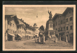 AK Bad Tölz, Marktplatz Mit Kriegerdenkmal  - Bad Toelz
