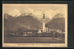 AK Unter-Flintsbach, Ortspartie Mit Kirche Und Blick Auf Den Wendelstein  - Altri & Non Classificati