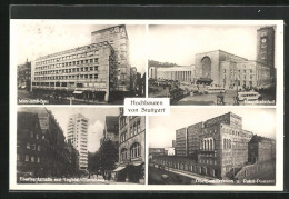 AK Stuttgart, Hochbauten, Mittnacht-bau, Hauptahnhof, Eberhardstrasse Mit Tagblatt-Turmhaus  - Stuttgart