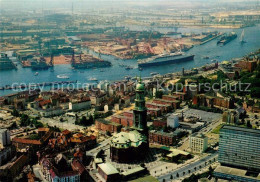 73321667 Hamburg Michaeliskirche Und Hafen Mit Queen Elizabeth 2 Fliegeraufnahme - Andere & Zonder Classificatie