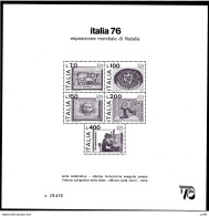 Italia '76 - Foglietto Distribuito In Occasione Dell'Esposizione Filatelica - Variétés Et Curiosités