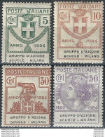 1924 Italia Parastatali Scuole Milano 4v. Mc MNH Sassone N. 38/41 - Otros & Sin Clasificación