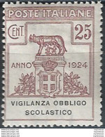 1924 Italia Parastatali Obbligo Scolastico 1v. MNH Sassone N. 69 - Other & Unclassified