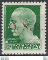 1943 Repubblica Sociale Lire 20 G.N.R. Brescia I MNH Sassone N. 487/I - Andere & Zonder Classificatie