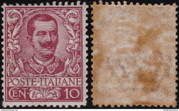 1901 REGNO - N° 71 Floreale 10 Cent. MNH/** GOMMA BRUNITA - Autres & Non Classés