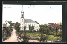 AK Trünzig, Alte Schule, Kirche, Pfarrhaus  - Other & Unclassified