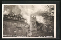 AK Stuttgart, Brand Des Schlosses, 21.12.1931  - Catastrophes