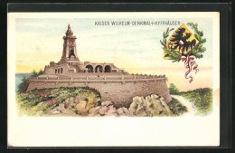 Lithographie Kyffhäuser, Kaiser Wilhelm-Denkmal, Wappen  - Kyffhaeuser