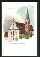 Lithographie Diessen / Ammersee, St. Georgen  - Diessen