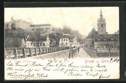 AK Gera, Schloss Osterstein Und Brücke  - Gera