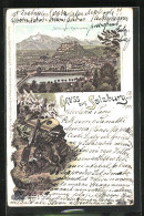 Lithographie Salzburg, Panorama Vom Kapuzinerberg Aus  - Altri & Non Classificati