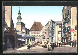 AK Hall, Oberer Stadtplatz Mit Marktständen  - Sonstige & Ohne Zuordnung