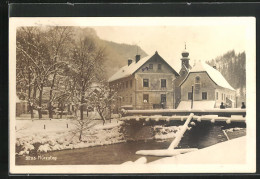 AK Mürzsteg, Uferpartie Mit Kirche Im Schnee  - Autres & Non Classés