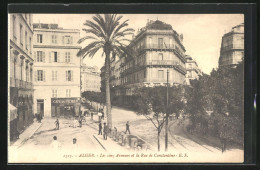 CPA Alger, Les Cinq Avenues Et La Rue De Constantine  - Alger