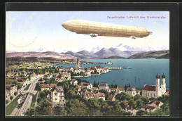 AK Friedrichshafen, Zeppelin über Der Stadt  - Zeppeline