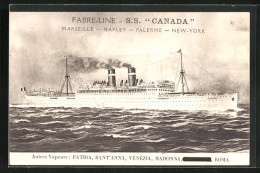 Künstler-AK Passagierschiff SS Canada, Farbre-Line  - Dampfer