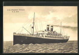 AK Passagierschiff S. S. President Fillmore Auf Hoher See  - Piroscafi