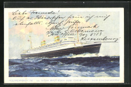 AK Passagierschiff T. S. S. Nieuw Amsterdam Auf Hoher See  - Dampfer