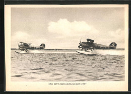 AK Eine Kette Wasserflugzeuge Beim Start  - Altri & Non Classificati