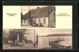 AK Teschendorf /Mark, Bergemanns Gasthaus, Kriegerdenkmal, Dretz-See  - Other & Unclassified