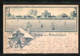 Lithographie Wilhelmstein, Uferpartie Mit Booten, Wilhelmstein  - Andere & Zonder Classificatie